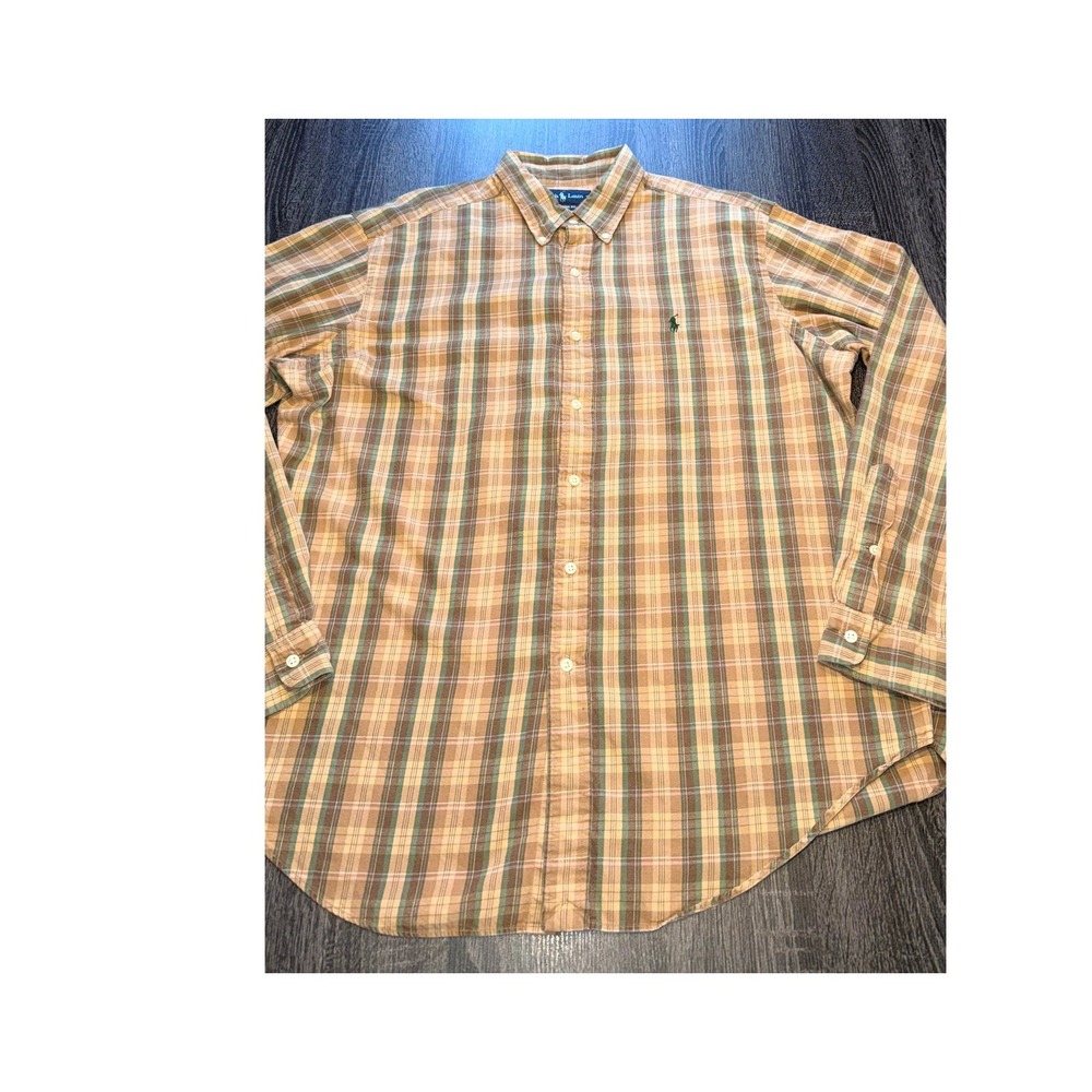 Ralph Lauren Classic Fit‎ Plaid Button Down Shirt Men's XL Preppy Casual Pony